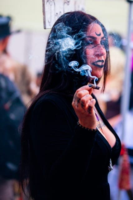 Smoke and neon portrait