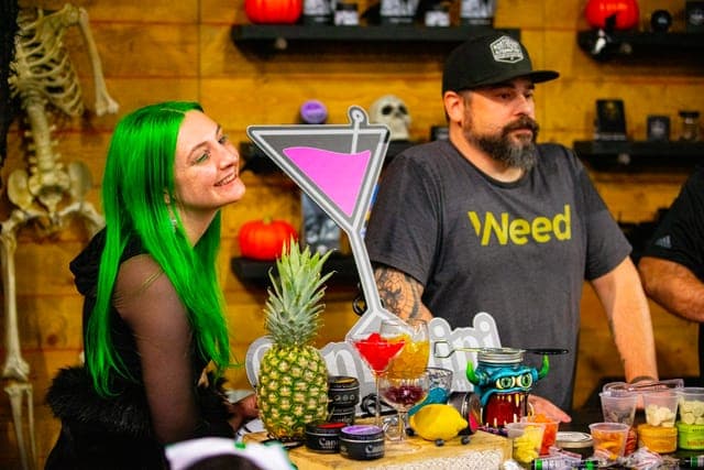 Green-haired mixologist vibes